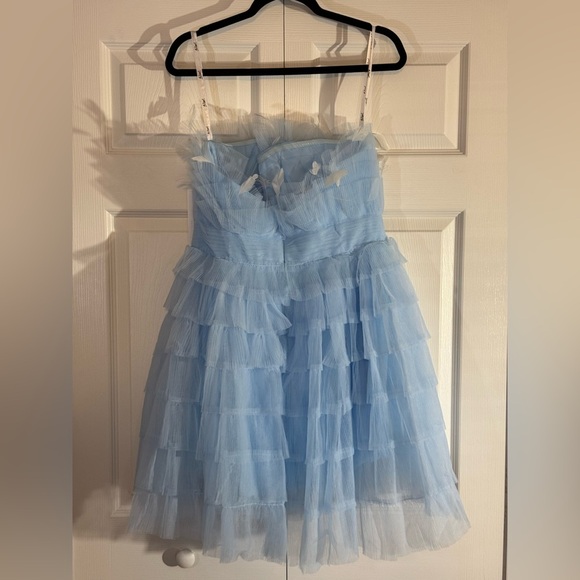 Strapless Straight Neckline Ruffle Layer A-line Dress by Mac Duggal Style 20529 - Picture 8 of 8